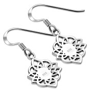 Mother of Pearl Celtic Knot Silver Earrings - e397